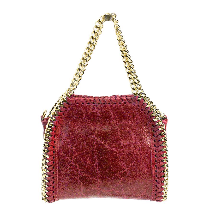 Laura Di Maggio LUMI – Borsa con catene in pelle vintage rossa Duty-free
