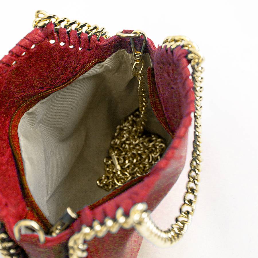 Laura Di Maggio LUMI – Borsa con catene in pelle vintage rossa Duty-free