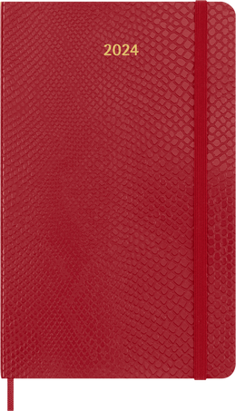 Moleskine Agenda Precious & Ethical 2024Settimanale, 12 mesi, copertina morbida vegana, Rosso Saldi Di Fabbrica
