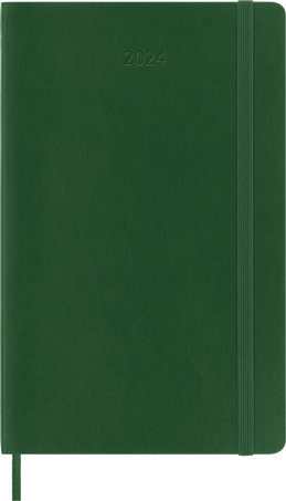 Moleskine Agenda Classic 2024 LargeSettimanale, copertina morbida, 12 mesi, Verde Mirto In Saldo