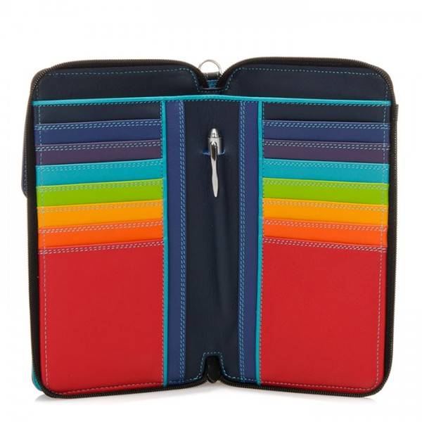 Mywalit Portafoglio multifunzione con zip su tre lati e tracolla Black Pace Presa