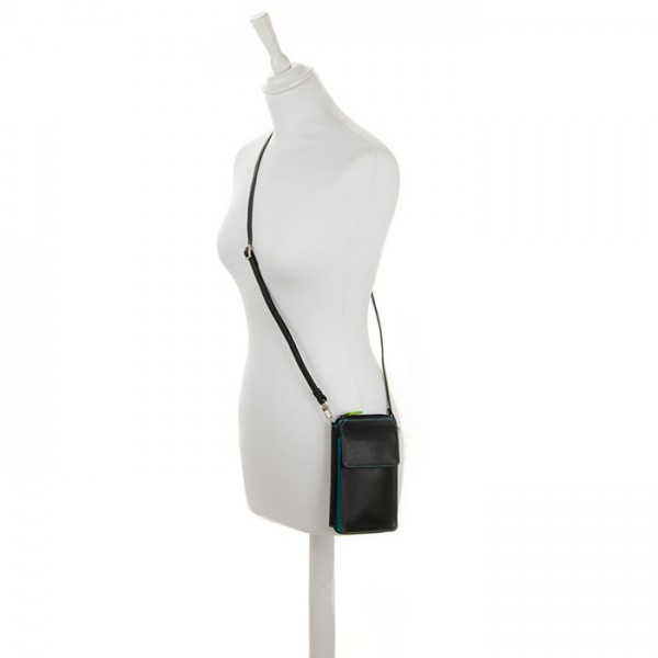 Mywalit Portafoglio multifunzione con zip su tre lati e tracolla Black Pace Presa