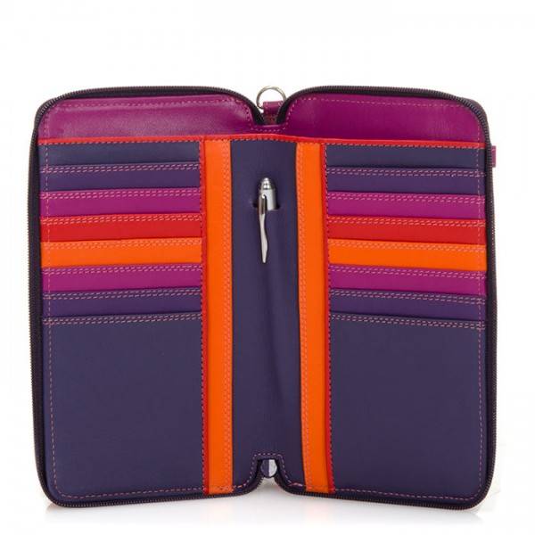 Mywalit Portafoglio multifunzione con zip su tre lati e tracolla Sangria Multi Sconto