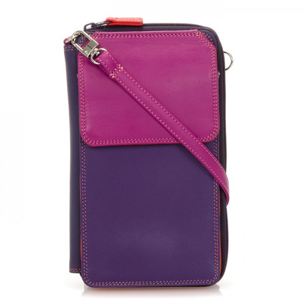 Mywalit Portafoglio multifunzione con zip su tre lati e tracolla Sangria Multi Sconto