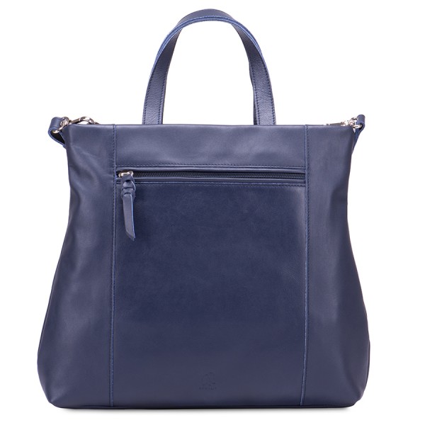 Mywalit Borsa Shopper Laguna in pelle e camoscio Blu Consegna Veloce
