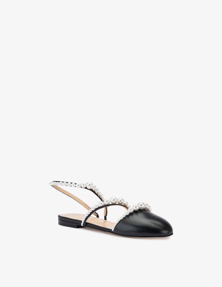 Mach & Mach Ballerine con perle a punta chiusa Sirene In Vendita