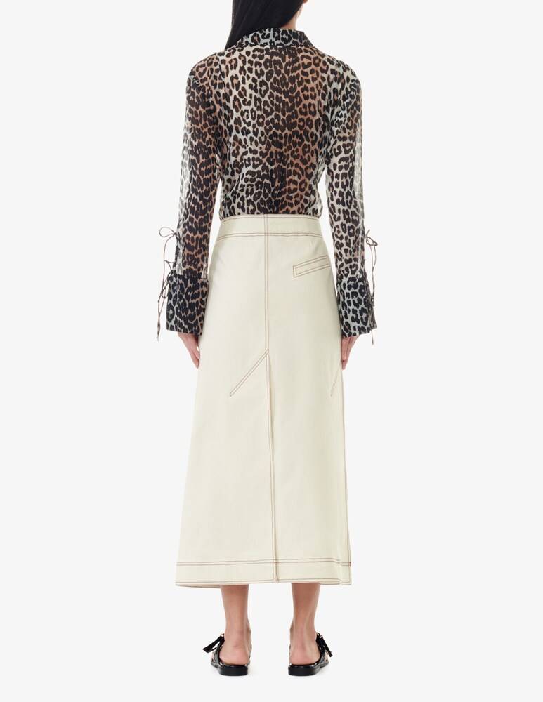 Ganni Camicia slim in chiffon stampato In Linea