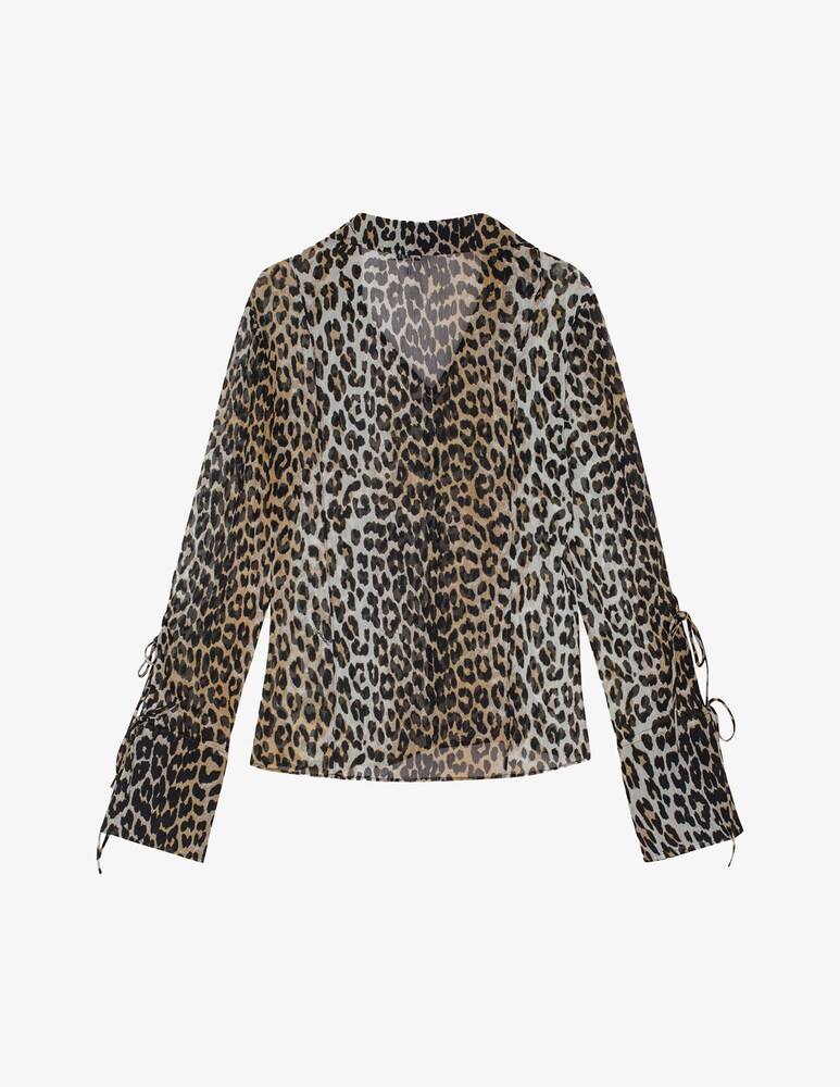 Ganni Camicia slim in chiffon stampato In Linea