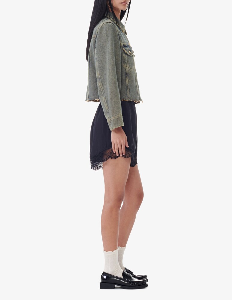 Ganni Shorts in habotai di viscosa elasticizzato Nuovo