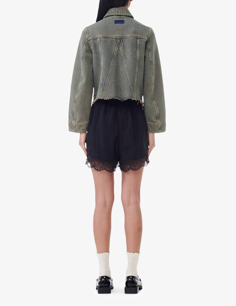 Ganni Shorts in habotai di viscosa elasticizzato Nuovo