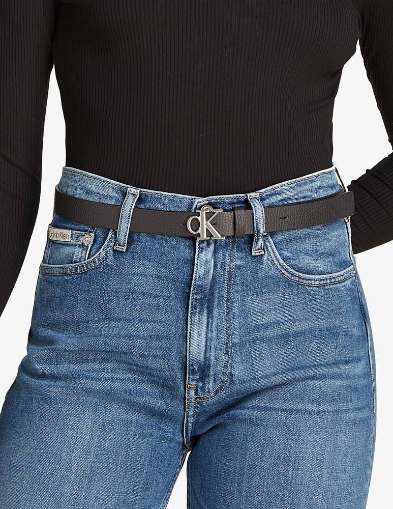 Calvin Klein Jeans Cintura mono plaque in pelle 25mm Spedizione Gratuita