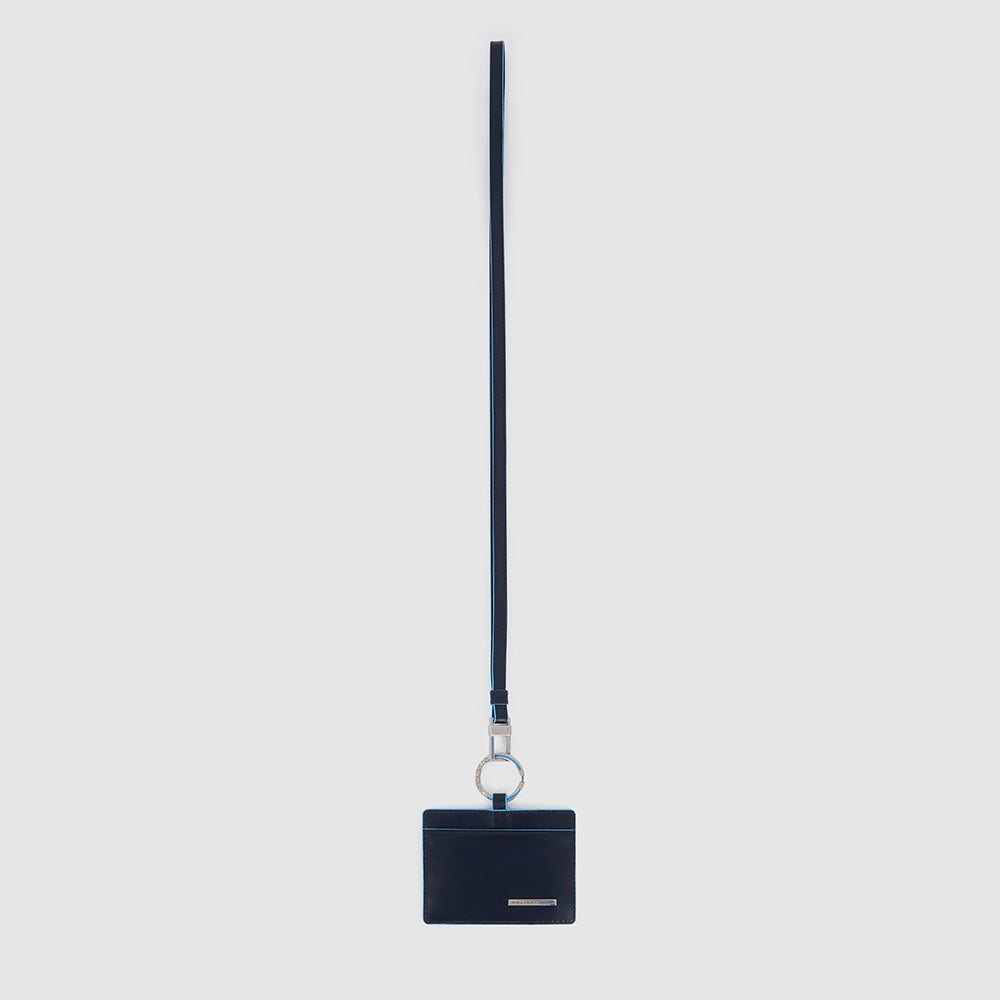 Piquadro Id card badge holder with removable neck strap Italia