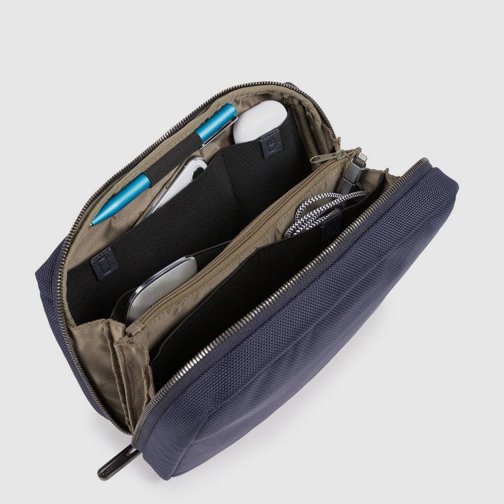 Piquadro Electronic cord pouch in recycled fabric Qualità