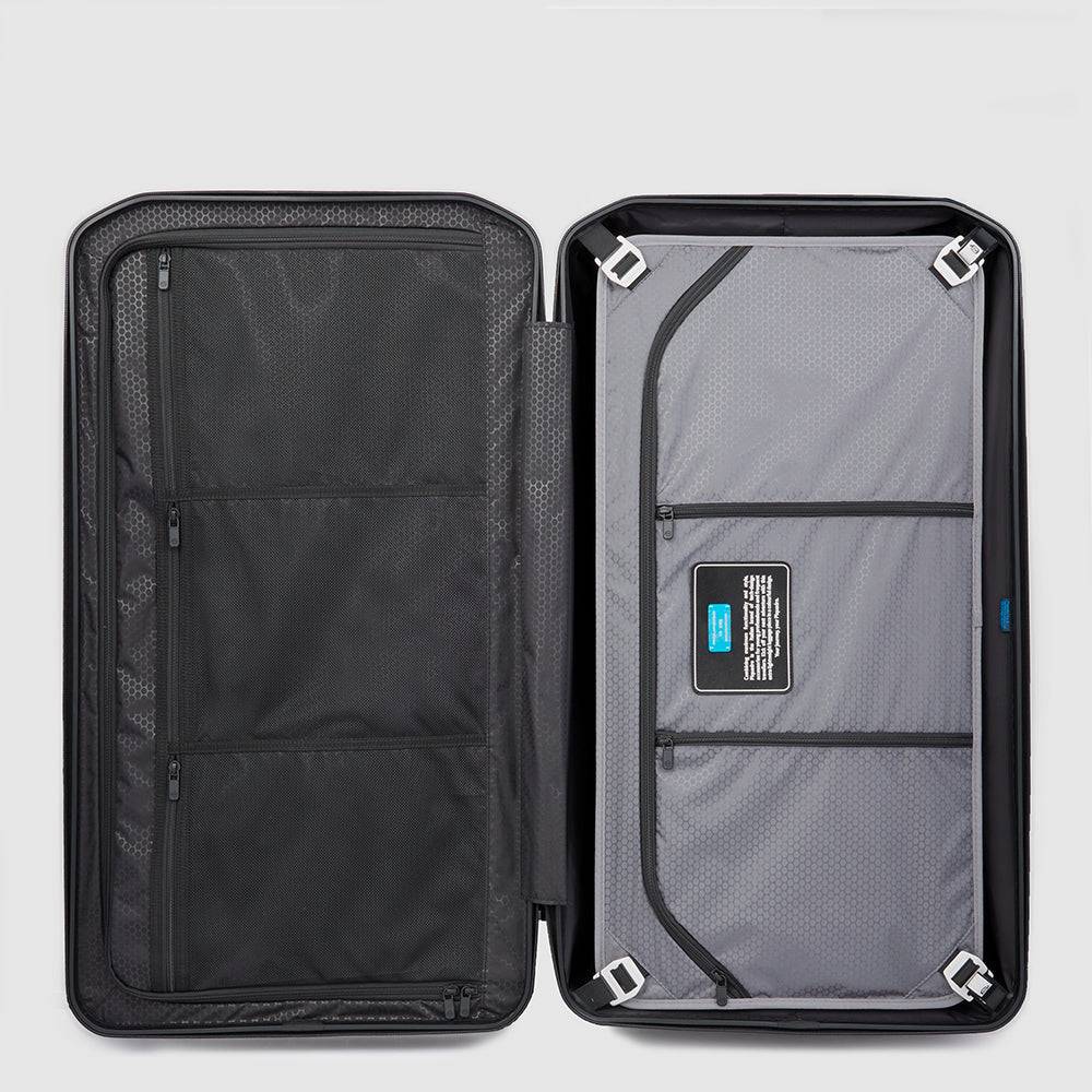 Piquadro Hardside spinner in trunk shape with TSA lock Negozio
