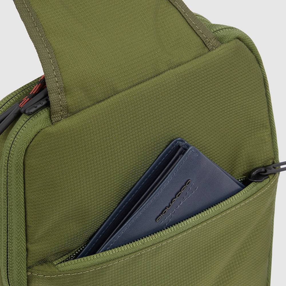 Piquadro Mono sling bag in recycled fabric Vendita