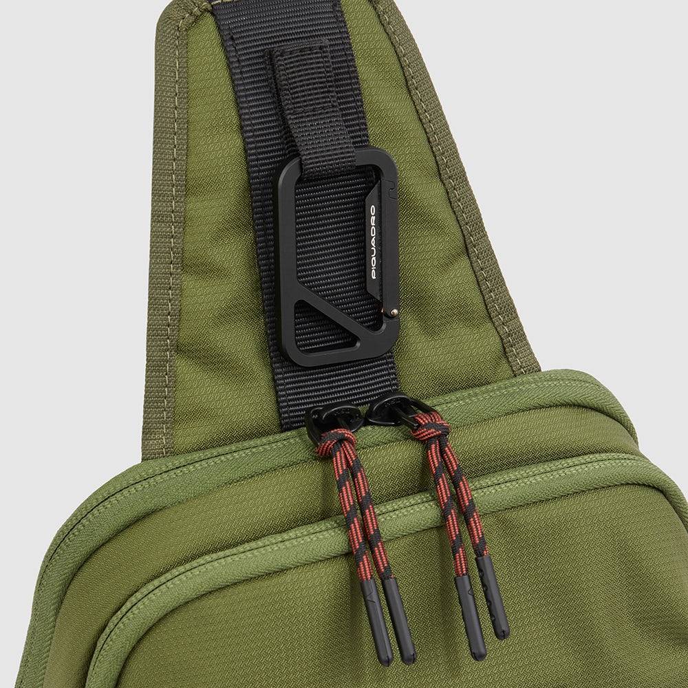 Piquadro Mono sling bag in recycled fabric Vendita