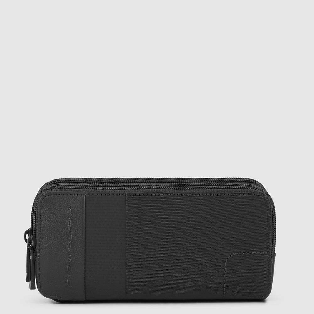 Piquadro Case in recycled fabric with three dividers In Linea