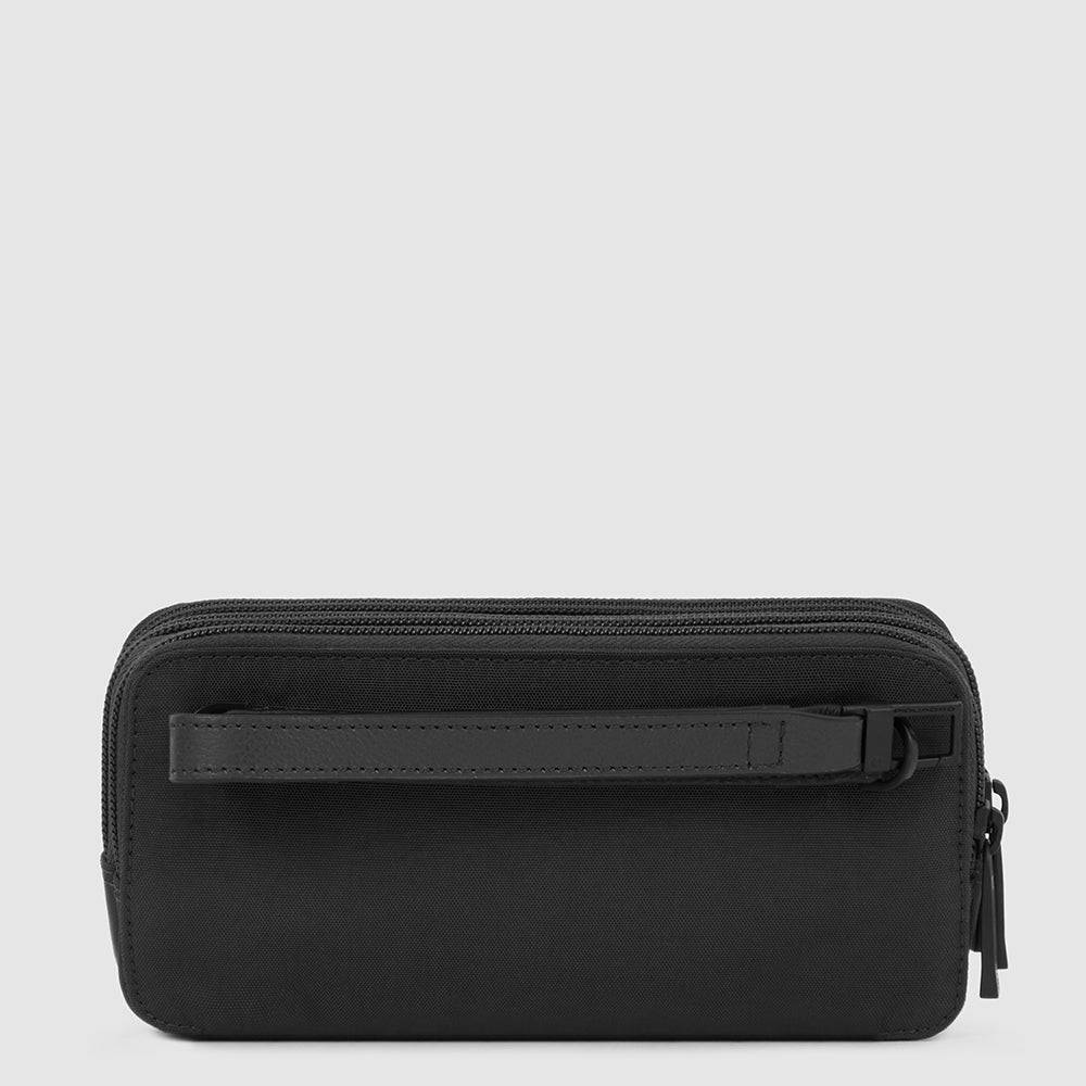 Piquadro Case in recycled fabric with three dividers In Linea