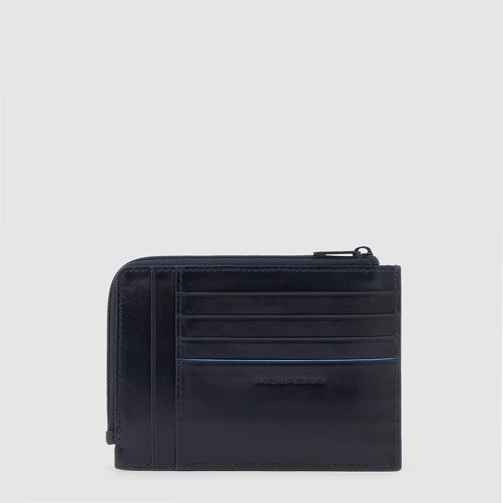 Piquadro Zipper coin pouch with credit card slots Soddisfazione Garantita