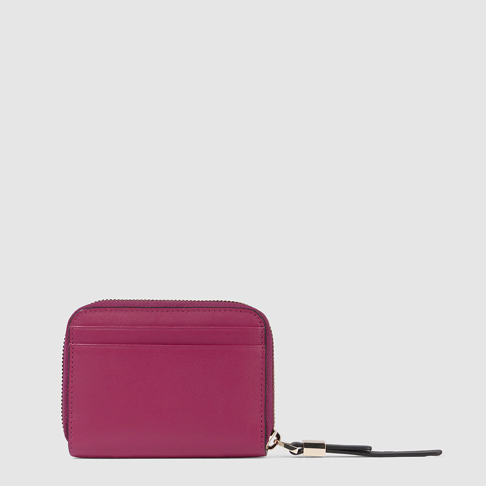 Piquadro Zip-around women’s wallet with four dividers Vendite Flash