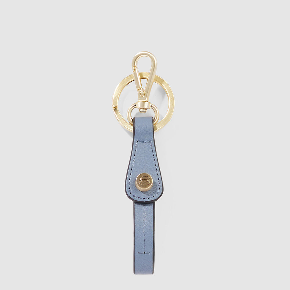 Piquadro Leather Keychain with carabiner hook 2025