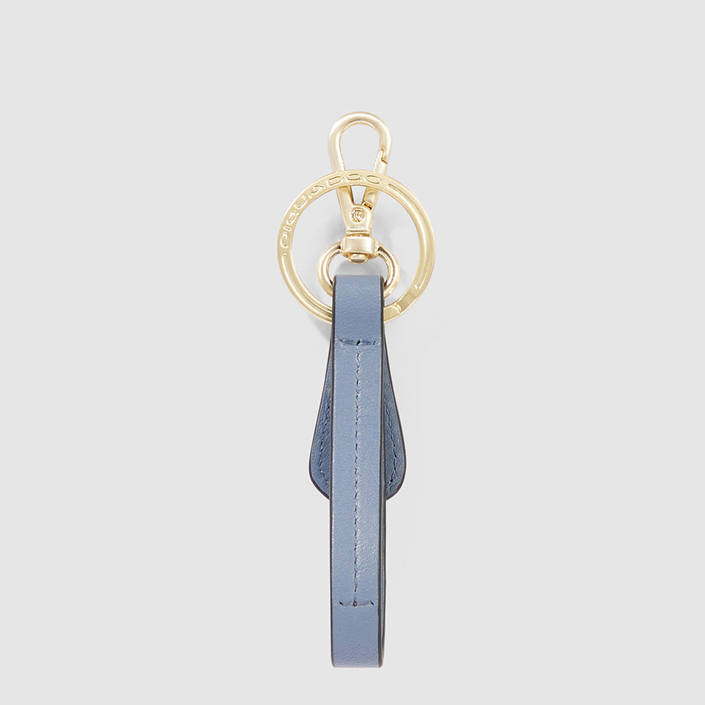 Piquadro Leather Keychain with carabiner hook 2025