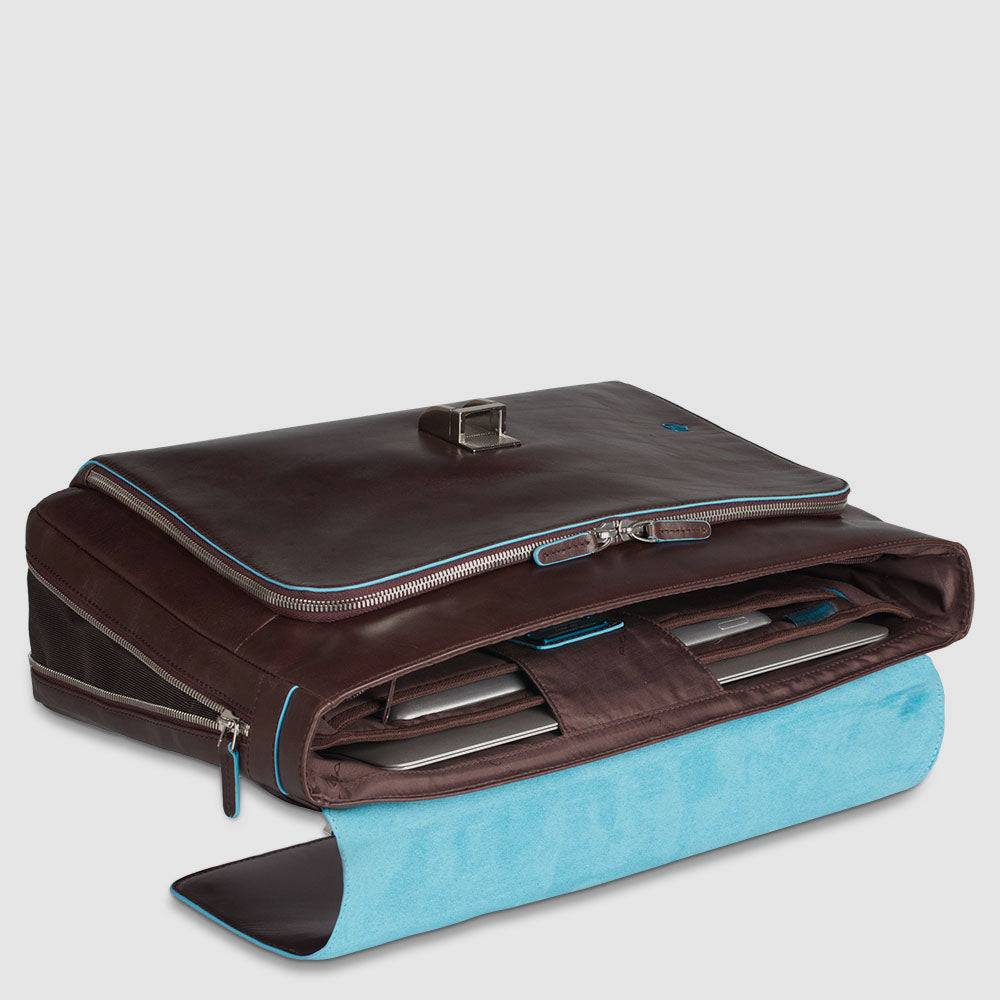 Piquadro Flap-over, expandable computer bag 15" Offerte stagionali
