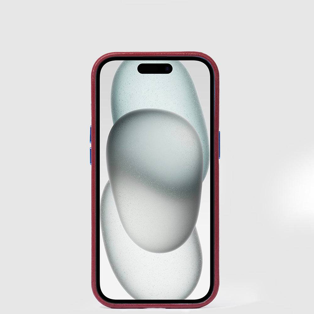 Piquadro Leather case for iPhone® 15 with 6,1” display Saldi Di Fabbrica