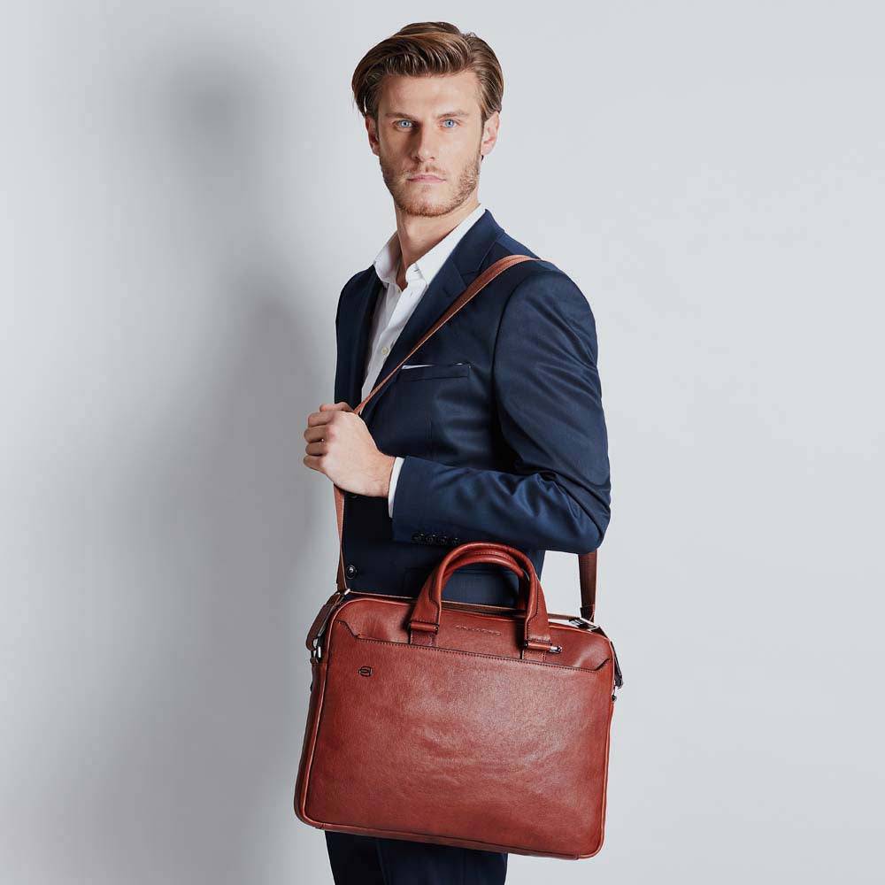 Piquadro Two-handle briefcase with two 10.5"/9.7" laptop Vendita Calda