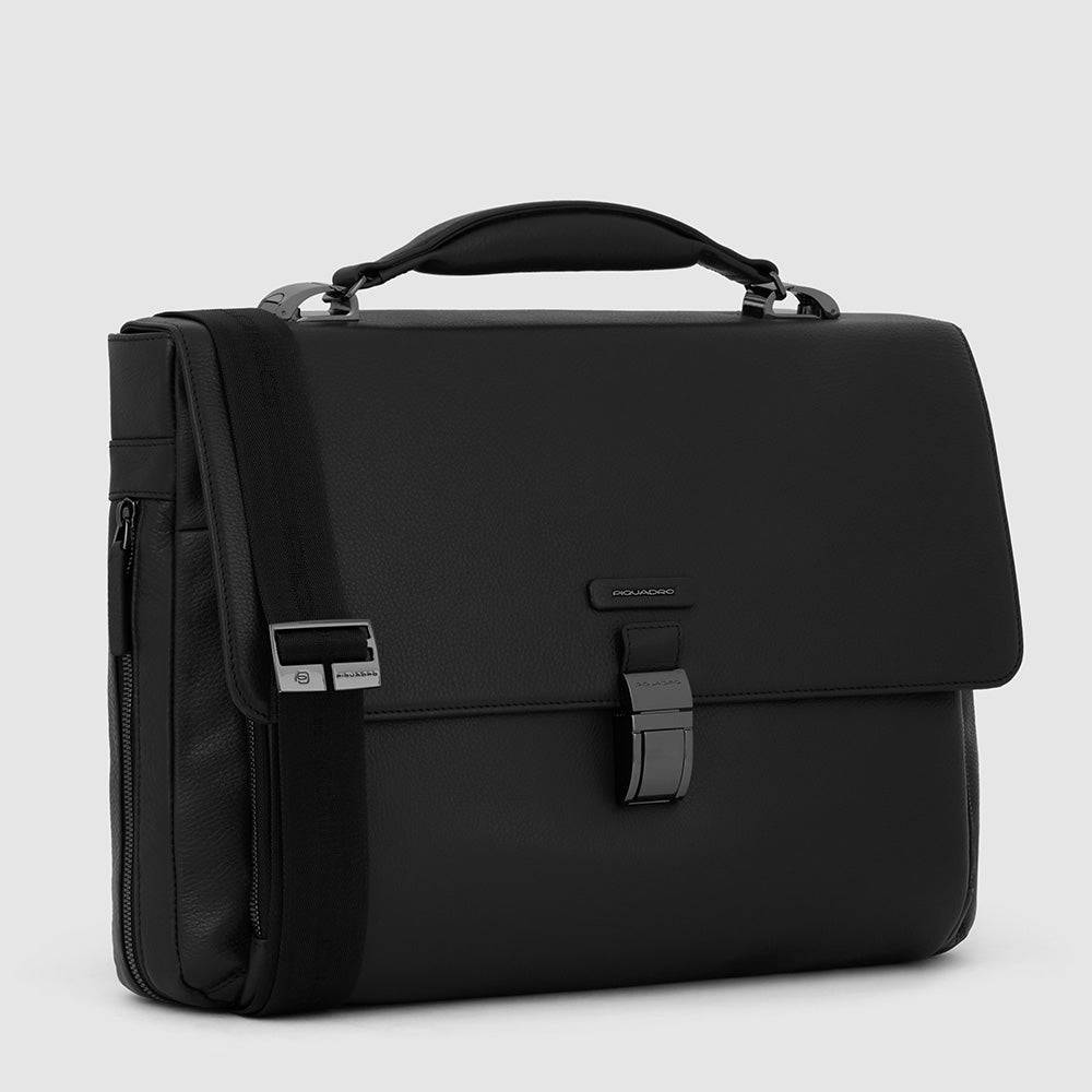Piquadro Flap-over, expandable computer bag 15,6" Saldi Di Fabbrica