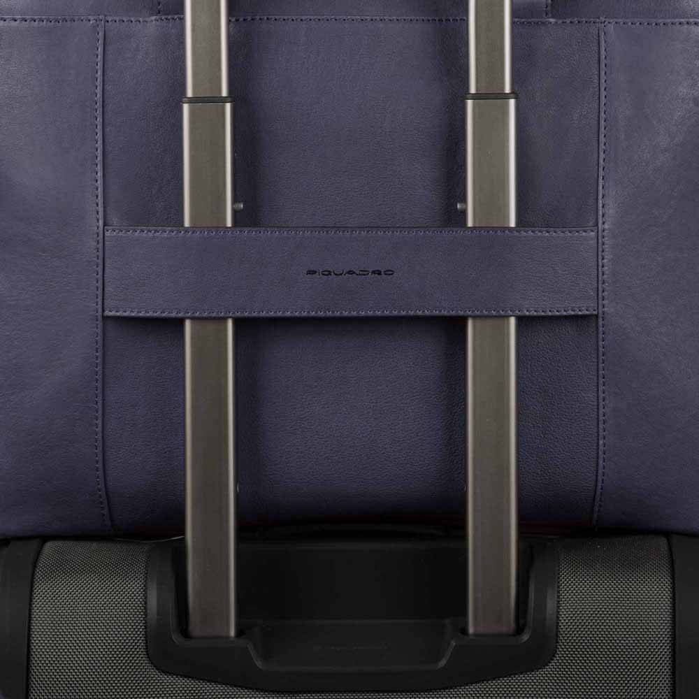 Piquadro Expandable, slim computer bag 15" In Saldo