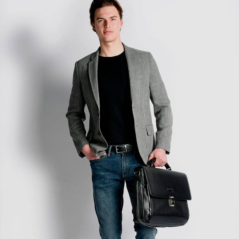 Piquadro Over-flap, expandable computer bag Nuovo