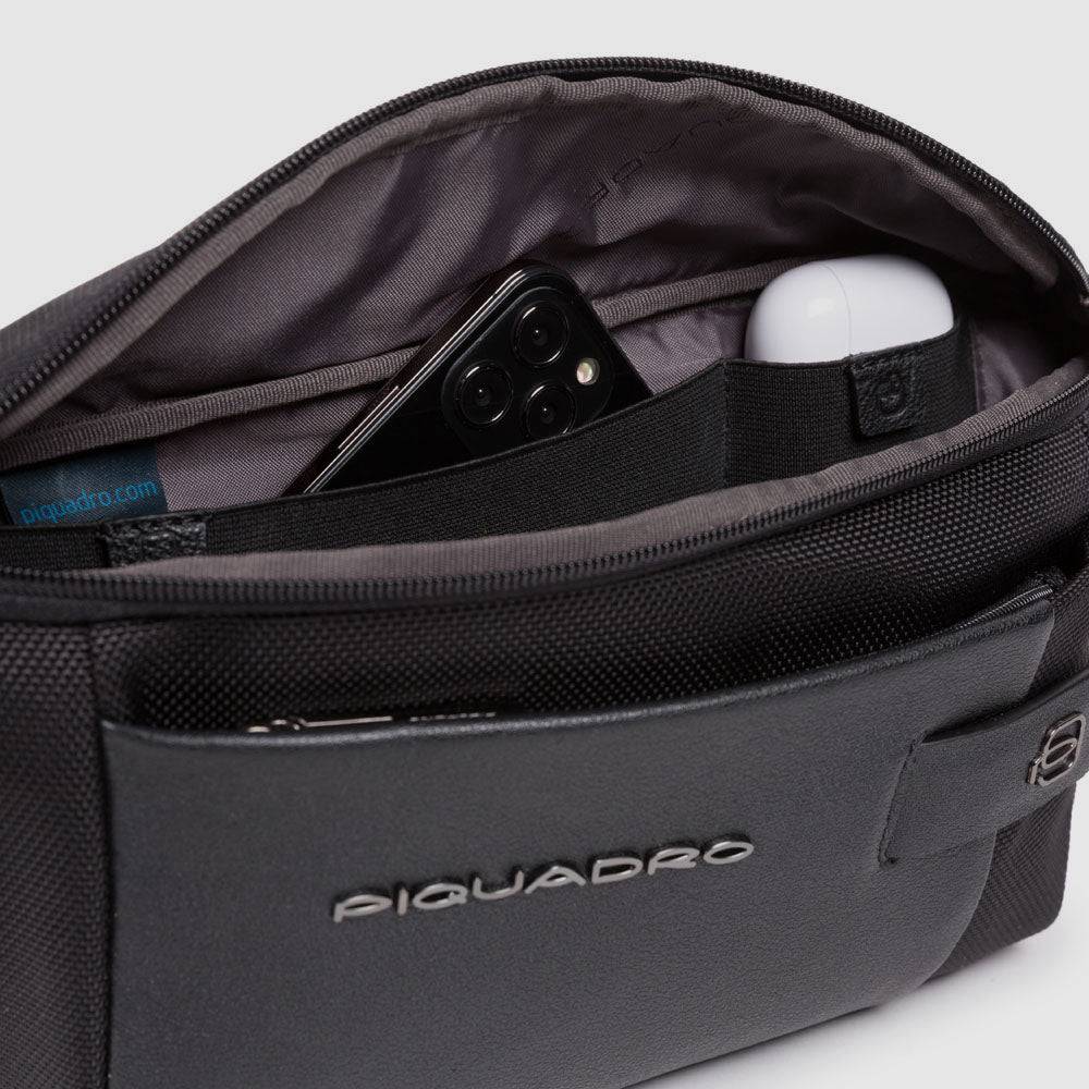 Piquadro Waist bag in recycled fabric and leather Vendita