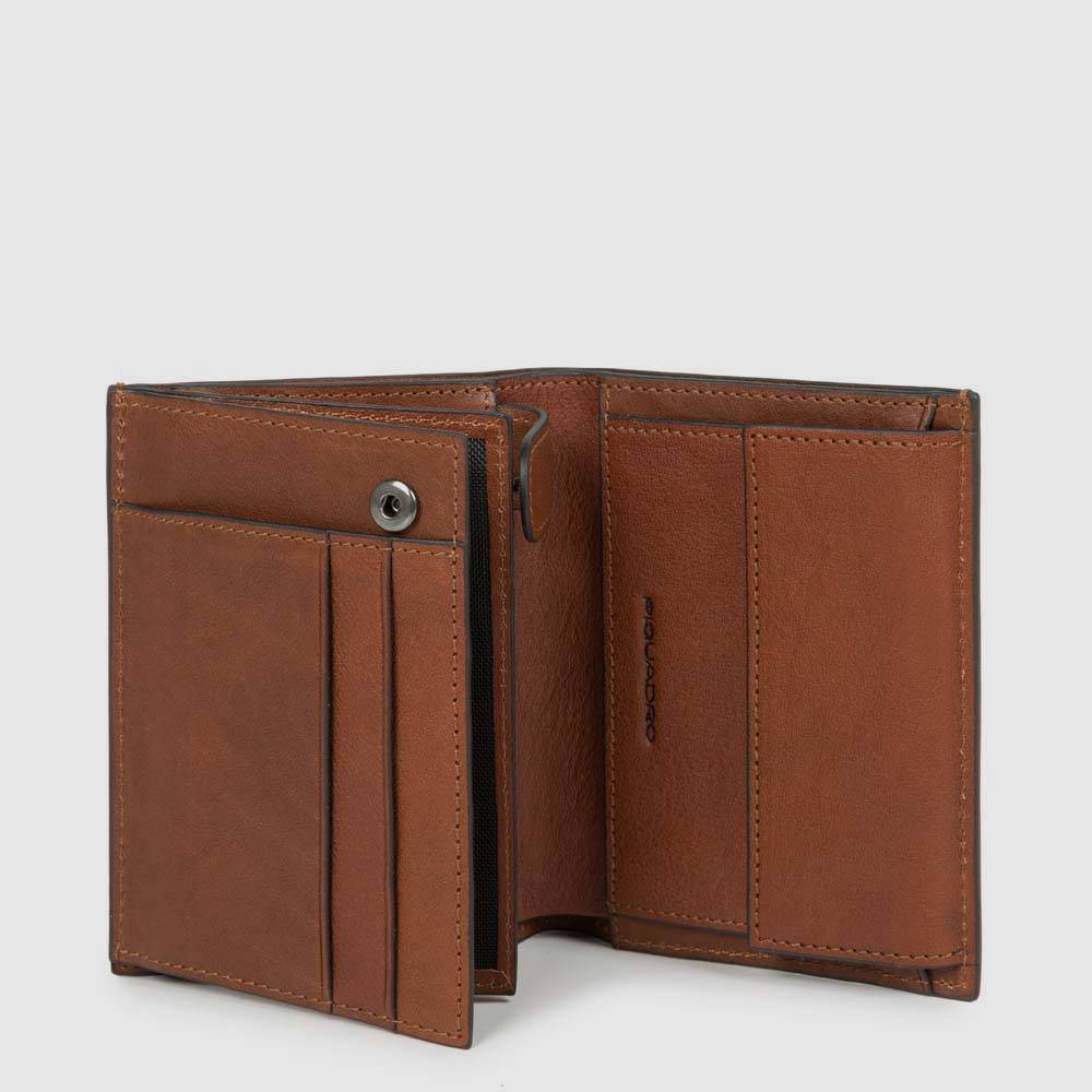 Piquadro Men’s wallet with coin pocket, credit card facilit Promozione Limitata