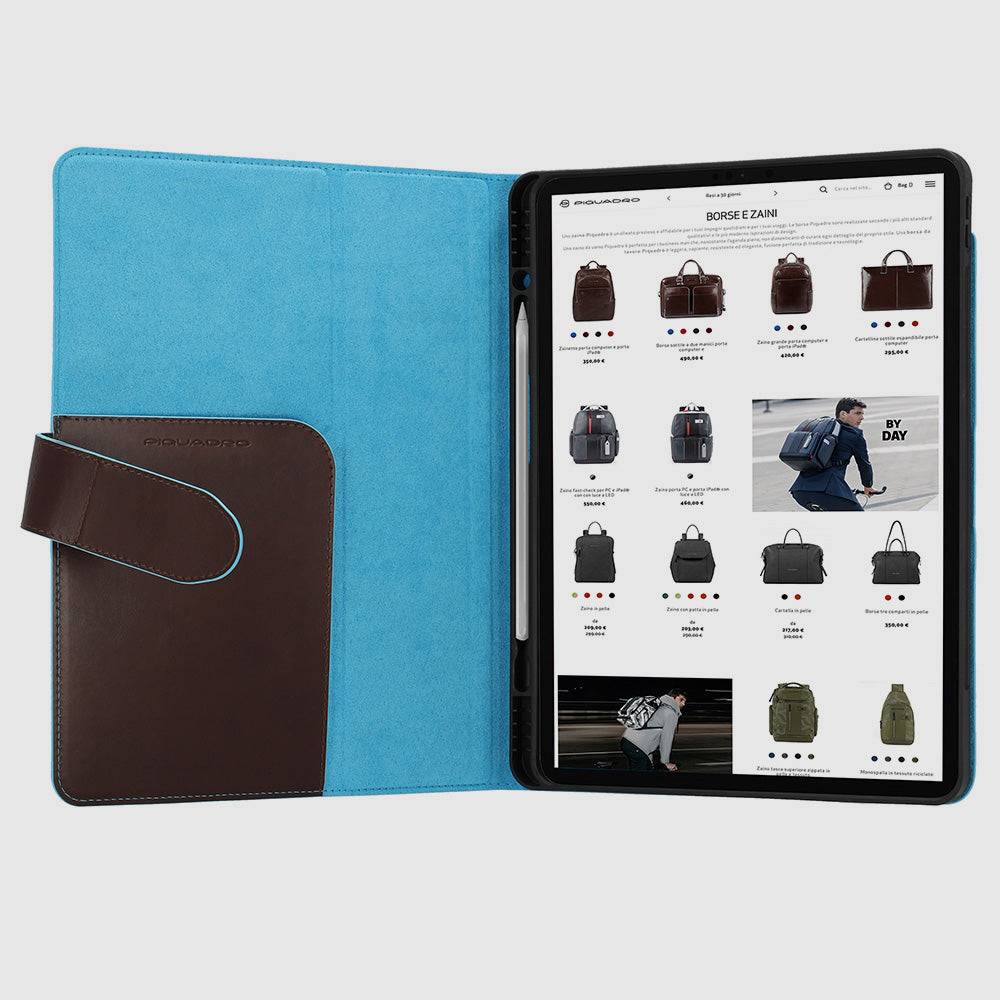 Piquadro iPad®Pro 12,9" stand up leather case Outlet