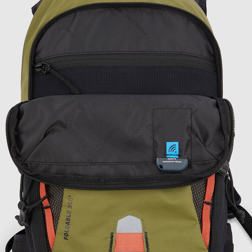 Piquadro Foldable computer backpack in recycled fabric Offerta speciale
