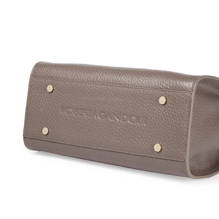 Roberta Gandolfi Frida Handbag in pelle martellata con tracolla logata in tessuto regolabile In Vendita