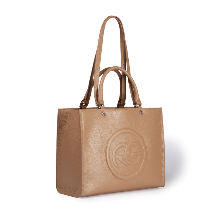 Roberta Gandolfi Roberta Pelle medium Borsa a mano in pelle con doppi spallacci per essere portata a spalla e tramezza Nuovo