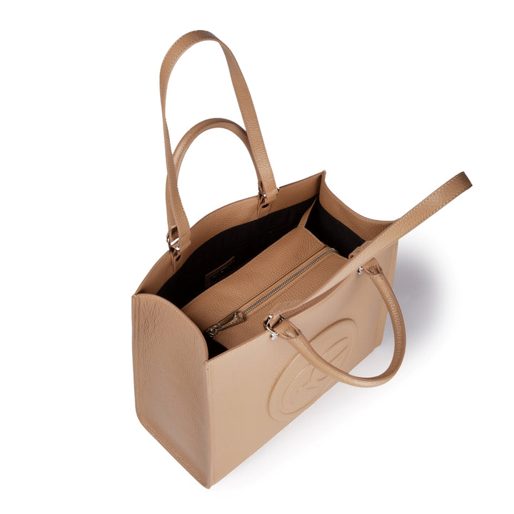 Roberta Gandolfi Roberta Pelle medium Borsa a mano in pelle con doppi spallacci per essere portata a spalla e tramezza Nuovo