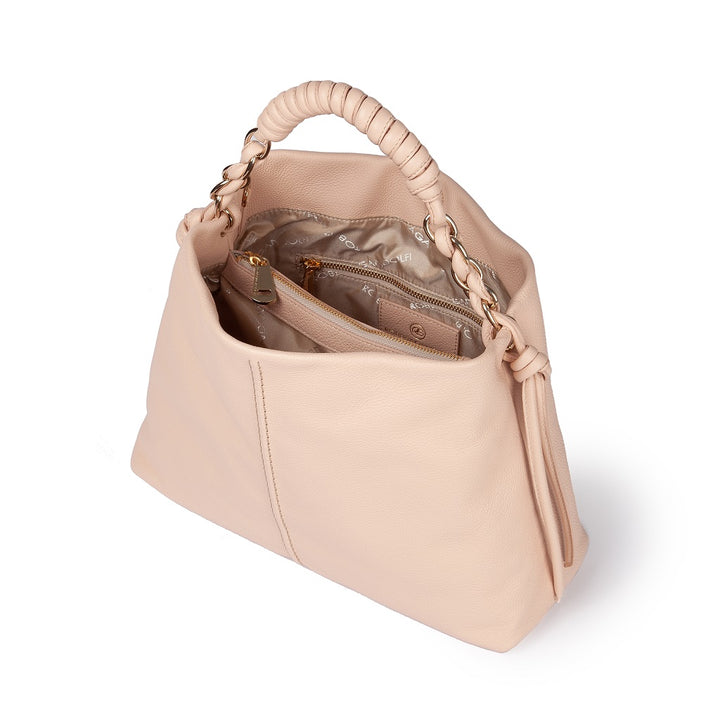 Roberta Gandolfi Amina large borsa a mano in pelle con manico tubolare fasciato e tracolla staccabile Pezzi Unici