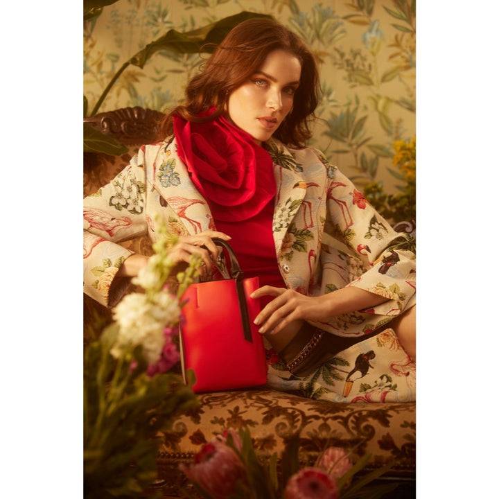 Roberta Gandolfi Cinzia Mini bag in pelle bicolor e tracolla staccabile Soddisfazione Garantita