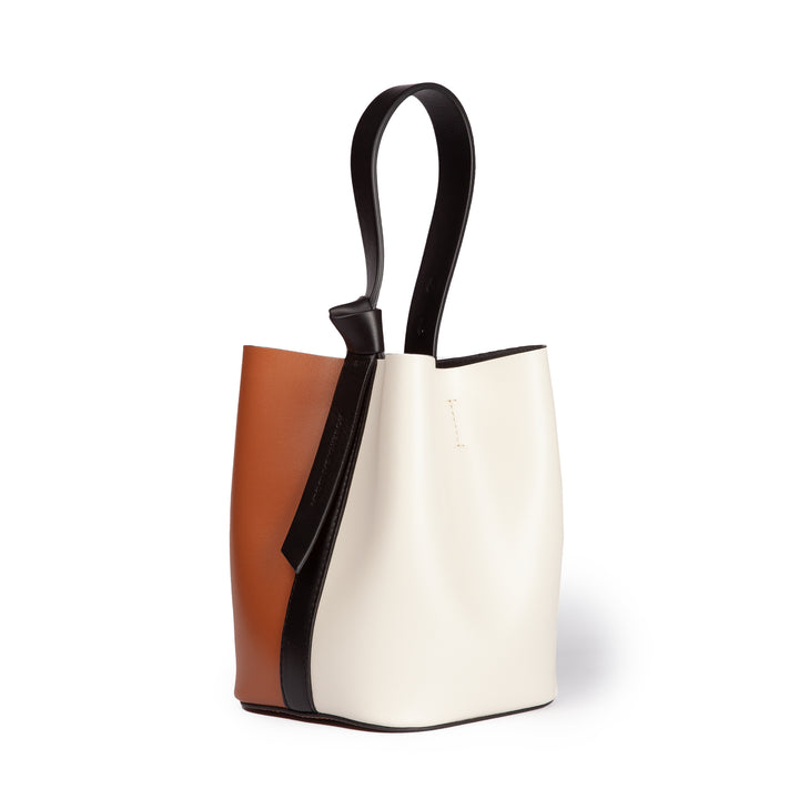 Roberta Gandolfi Cinzia Bucket medium medium in pelle bicolor con tracolla staccabile Qualità Garantita