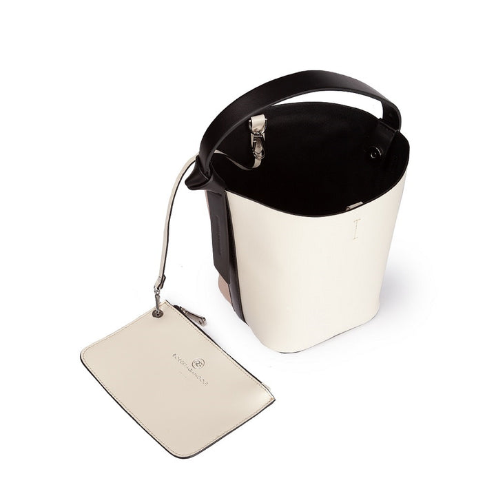 Roberta Gandolfi Cinzia Bucket medium medium in pelle bicolor con tracolla staccabile Negozi Online