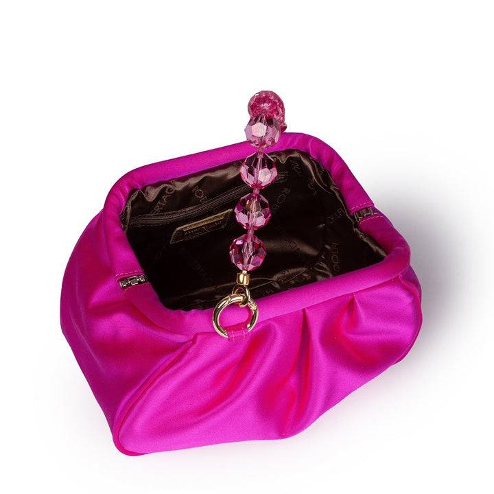 Roberta Gandolfi Sirenetta Puffy mini bag in raso di seta e manico gioiello I Più Venduti