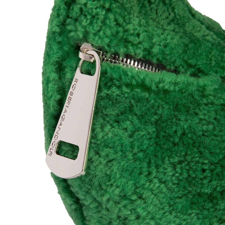 Roberta Gandolfi Bunny Teddy mini bag in shearling con tracolla in pelle staccabile Nuova