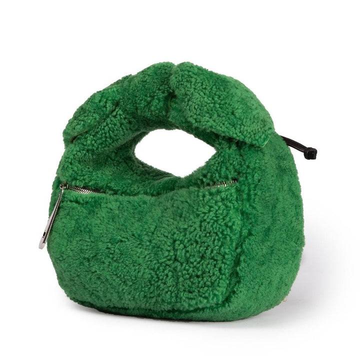 Roberta Gandolfi Bunny Teddy mini bag in shearling con tracolla in pelle staccabile Nuova