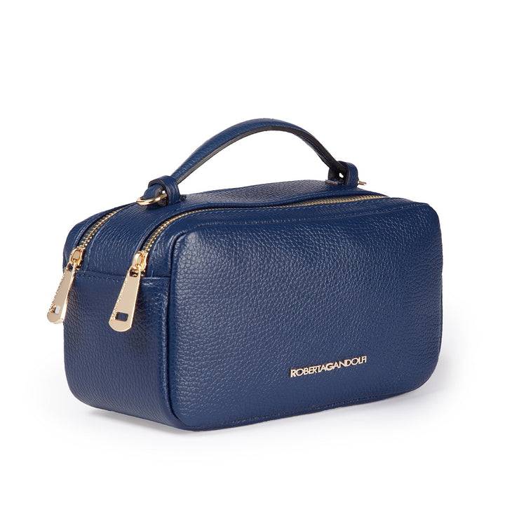 Roberta Gandolfi Brigida camera borsa in pelle con doppio scomparto e tracolla in catena dorata con spallaccio protettivo in pelle Promozione