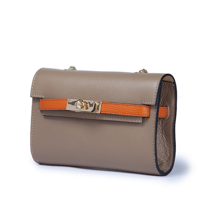 Roberta Gandolfi Chiara tracollina crossbody con chiusura girello e tracolla in catena Soddisfazione Garantita