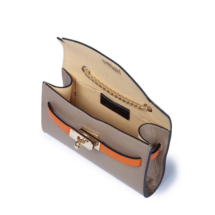Roberta Gandolfi Chiara tracollina crossbody con chiusura girello e tracolla in catena Soddisfazione Garantita