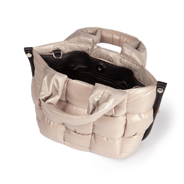 Roberta Gandolfi Greta Mini borsa in tessuto antigoccia imbottita ed intrecciata a mano con finiture in pelle Qualità Garantita